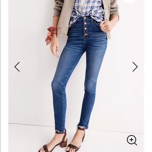 Madewell 10” high rise skinny Jean chewed hem